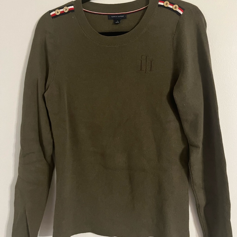 TOMMY HILFIGER Green Sweater: Size M